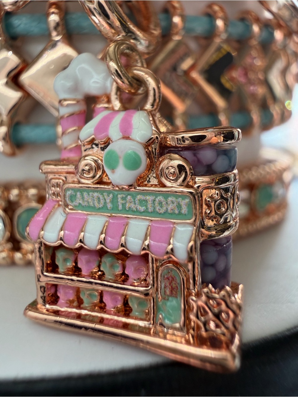 Bomb party Halloween stack 2026 Candy Factory Rose Gold & Pink Charm Bracelet